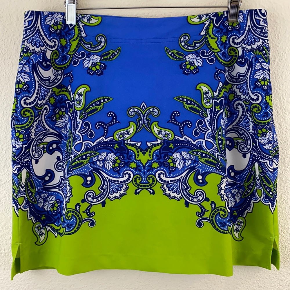 EP Pro Blue and Lime Paisley Print Golf Skort